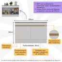 Ver imagem 2 de Balcão Cozinha Gabinete Pia 120cm 2 Portas com Rodapé Veneza Multimóveis Mp2239 Branco/dourado