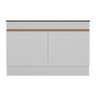 Balcão Cozinha Gabinete Pia 120cm 2 Portas com Rodapé Veneza Multimóveis Mp2239 Branco/dourado - 5