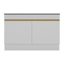 Ver imagem 5 de Balcão Cozinha Gabinete Pia 120cm 2 Portas com Rodapé Veneza Multimóveis Mp2239 Branco/dourado