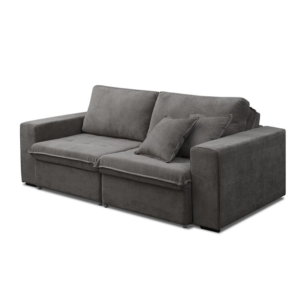 Sofá Cama 4 Lugares Cordoba 2,50m Molas Ensacadas Pillow Top Linho