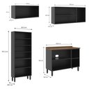 Ver imagem 3 de Kit Cozinha Completa 11 Portas 2 Gavetas em Aço Estilo Bertolini com Balcão e Armário Grafite