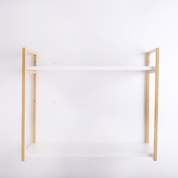 Prateleira 2 Níveis Industrial 50x60x30 Metal Dourado Mdf Branco - 2