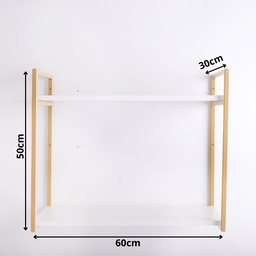 Prateleira 2 Níveis Industrial 50x60x30 Metal Dourado Mdf Branco - 6