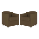 Ver imagem 1 de Kit 2 Poltronas Bia Decorativa Reforçada Recepção Clinica Salão Sala de Estar Suede:marrom