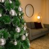 Kit 100 Bolas Prata de Natal Mista Lisas Glitter Decoração Enfeite Árvore de Natal Ponteira Luvinco - 3