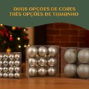 Ver mais imagens de Kit 100 Bolas Prata de Natal Mista Lisas Glitter Decoração Enfeite Árvore de Natal Ponteira Luvinco