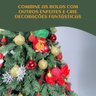 Kit 100 Bolas Prata de Natal Mista Lisas Glitter Decoração Enfeite Árvore de Natal Ponteira Luvinco - 9