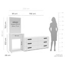 Ver imagem 3 de Cômoda Penteadeira Lisboa 6 Gavetas com Espelho 209x160cm Branco 250799