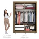 Ver imagem 4 de Guarda-Roupa Solteiro Madesa Dallas 2 Portas de Correr com Espelho 2 Gavetas com Pés Rustic Cor:Rust