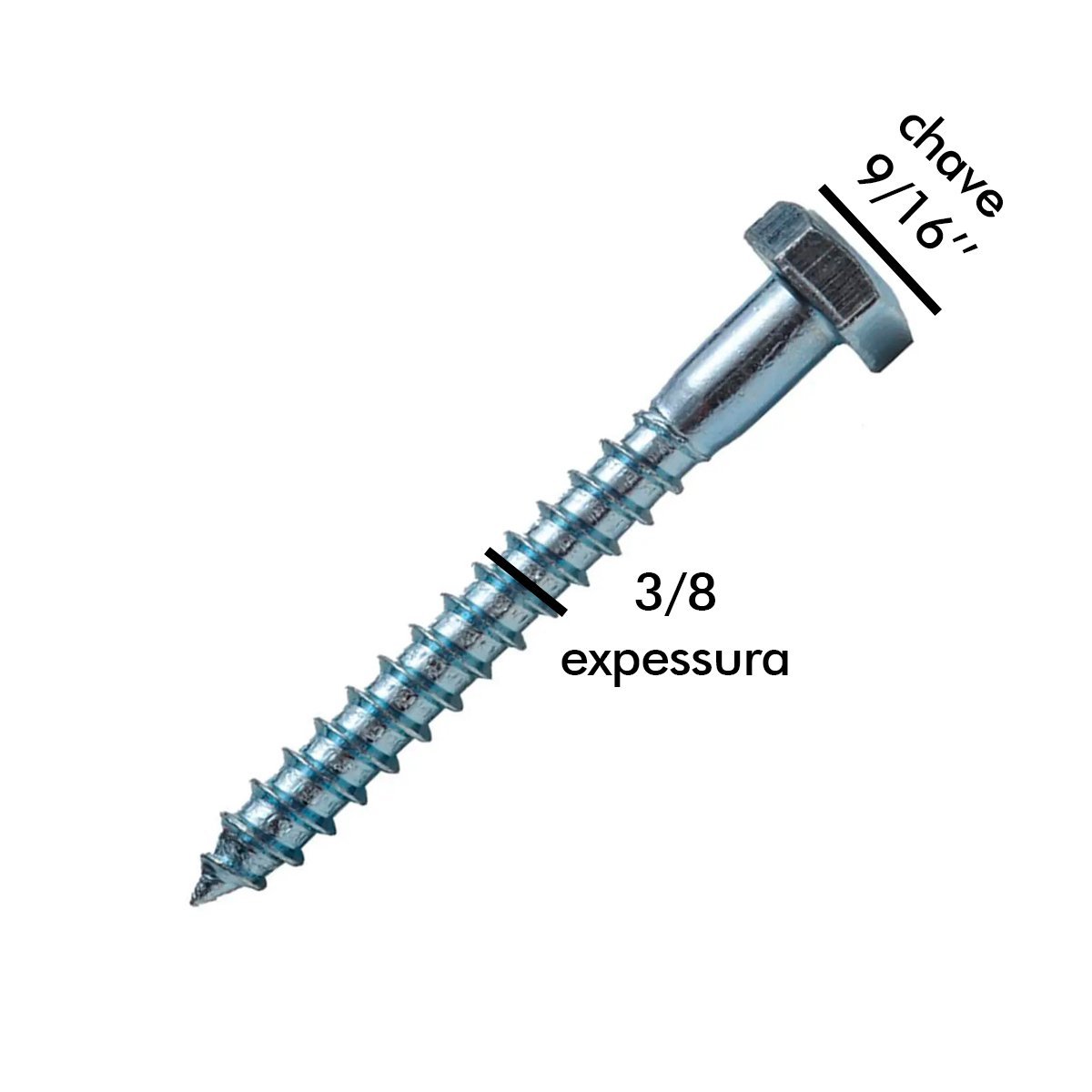 Parafuso Sextavado Rosca Soberba 3/8X75 Caixa com 100 - 3