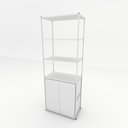 Ver imagem 2 de Estante Industrial Metal com 3 Prateleiras e Armário 2 Portas F5