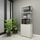 Ver imagem 1 de Estante Industrial Metal com 3 Prateleiras e Armário 2 Portas F5