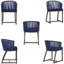 Ver imagem 5 de Mesa com 4 Cadeiras de Jantar Roma 100cm e Noronha em Aluminío Fendi Corda Nautica Estofado 10 Trama