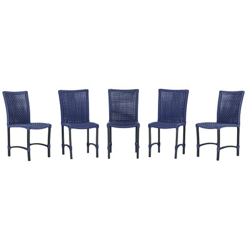 5 Cadeiras Corda Náutica Cannes em Alumínio com Pintura Eletrostática para Cozinha Jantar Edícula