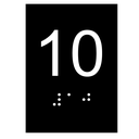 Ver imagem 1 de Kit 10 Placas Braile Ps do 10° Andar Elevador Preto