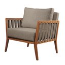 Ver imagem 1 de Poltrona Luxo Madeira Maciça Castellar Móbile Linho Cinza