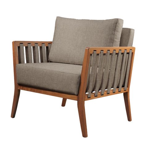 Poltrona Luxo Madeira Maciça Castellar Móbile Linho Cinza