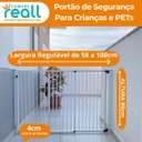 Ver imagem 2 de Portão de Segurança Crianças e Pet Altura 80cm X Largura 58 a 100cm Alumínio Branco
