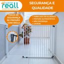 Ver imagem 4 de Portão de Segurança Crianças e Pet Altura 80cm X Largura 58 a 100cm Alumínio Branco
