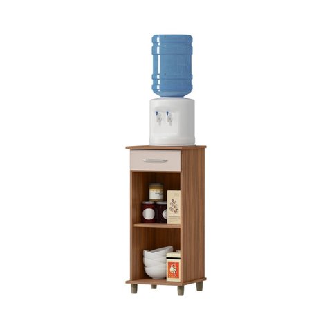 Balcão Bebedouro Multiuso Slim 1 Porta e 1 Gaveta Faro:freijó/baunilha