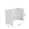 Berço Simples Doce Sonho 1 C/ Rodízios Qmovi Cinza Acetinado - 2