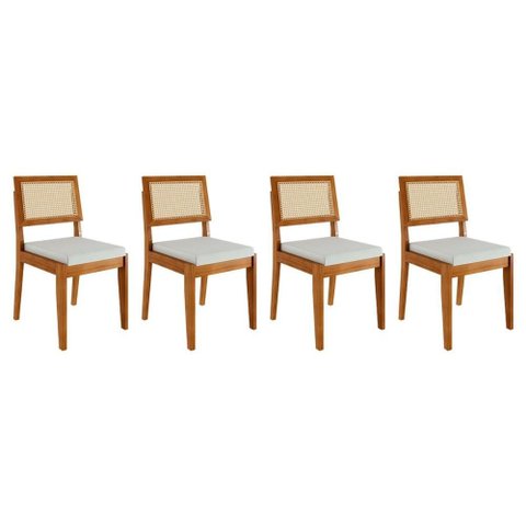 Cadeira de Cozinha Rainha Kit 4 Uni Natural - Nesher