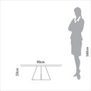 Ver imagem 4 de Mesa de Centro 90cm com Base Hexagonal Nature Off White/ Freijó - Dalla Costa