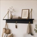 Ver imagem 5 de Banco Sapateira para Hall de Entrada e Prateleira Decorativa Industrial Alek A03 Nero Preto - Lyam