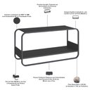 Ver imagem 7 de Banco Sapateira para Hall de Entrada e Prateleira Decorativa Industrial Alek A03 Nero Preto - Lyam