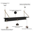 Ver imagem 6 de Banco Sapateira para Hall de Entrada e Prateleira Decorativa Industrial Alek A03 Nero Preto - Lyam