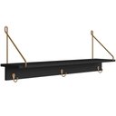 Ver imagem 2 de Banco Sapateira para Hall de Entrada e Prateleira Decorativa Industrial Alek A03 Nero Preto - Lyam