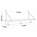 Ver mais imagens de Banco Sapateira para Hall de Entrada e Prateleira Decorativa Industrial Alek A03 Nero Preto - Lyam
