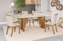Ver imagem 3 de Mesa de Jantar Adriana 180 C/ Vidro Nature/off White - Henn