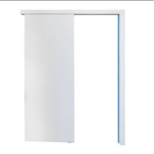 Kit Porta Pronta Sobrepor de Correr Branca Uv - 210x90