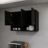 Gabinete Preto 3 Portas Para Kitnet Organizador - 4