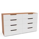 Ver imagem 2 de Cômoda para Quarto 8 Gavetas 150cm Madri Branco/Freijó