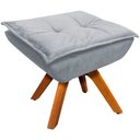Ver imagem 6 de Kit 2 Puff's Decorativos Base Giratória em Madeira Charger Suede Cinza - Gran Belo