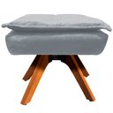 Ver imagem 7 de Kit 2 Puff's Decorativos Base Giratória em Madeira Charger Suede Cinza - Gran Belo