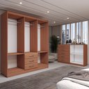 Ver imagem 6 de Guarda-roupa Casal Carter 6 Portas 3 Gavetas com Cômoda 2 Portas 5 Gavetas Cinamomo - Panorama Móvei