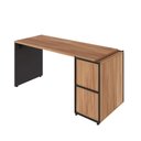 Ver imagem 3 de Mesa Escrivaninha 1,5m C/ Balcão e Armário Aéreo 2 Portas F5 Cor:nogal com Preto