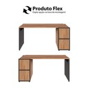 Ver imagem 7 de Mesa Escrivaninha 1,5m C/ Balcão e Armário Aéreo 2 Portas F5 Cor:nogal com Preto