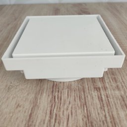 Ralo Oculto para Banheiro Anti-Inseto 10cm Astra Quadrado Branco Invisível - 7
