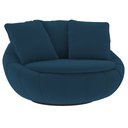 Ver imagem 1 de Poltrona Giratória 127cm Golden Veludo Azul Marinho - Sallar Home