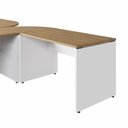 Ver imagem 7 de Espaço de Trabalho em L P/ 2 Pessoas 120cm Pés Painel F5 Cor:macadâmia com Branco