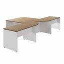 Ver imagem 5 de Espaço de Trabalho em L P/ 2 Pessoas 120cm Pés Painel F5 Cor:macadâmia com Branco