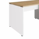 Ver mais imagens de Espaço de Trabalho em L P/ 2 Pessoas 120cm Pés Painel F5 Cor:macadâmia com Branco