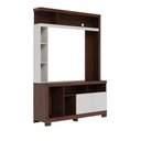 Ver imagem 3 de Estante para TV Órion 2 Portas 2 Prateleiras MDP MDF 136cm Off White Matte Nogueira