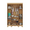 Ver imagem 5 de Guarda-roupa Infantil 122cm com Vidro 4 Portas e 2 Gavetas Luna Multimóveis Mp4413 Madeirado/branco