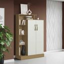 Ver imagem 1 de Armário Multiuso Florença 2 Portas 2 Prateleiras MDP 91cm Branco
