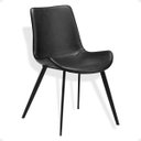 Ver imagem 2 de Cadeira de Jantar Basic Preta Couro Estofada